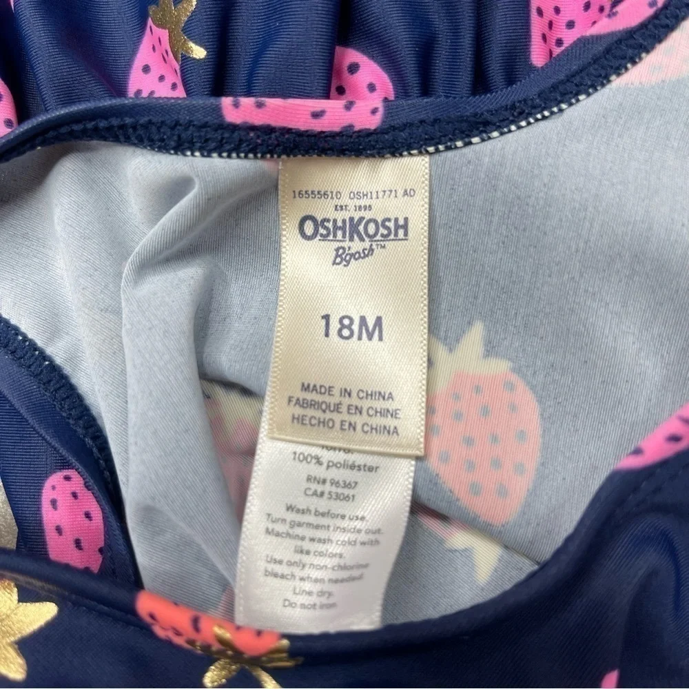 OshKosh Strawberry 🍓 One Piece Swimsuit size 18 months
